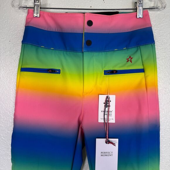 Perfect Moment Pants Womens XS Aurora High Waist Flare Ombre Rainbow Ski Snow - Picture 2 of 14